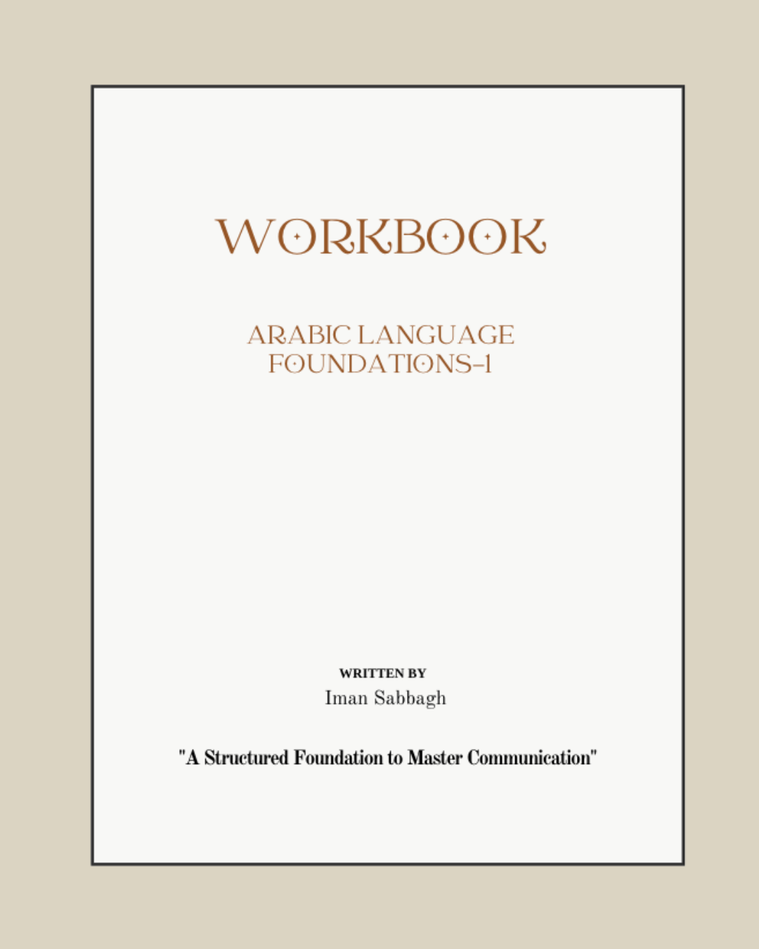 Arabic Language Foundations workbook cover